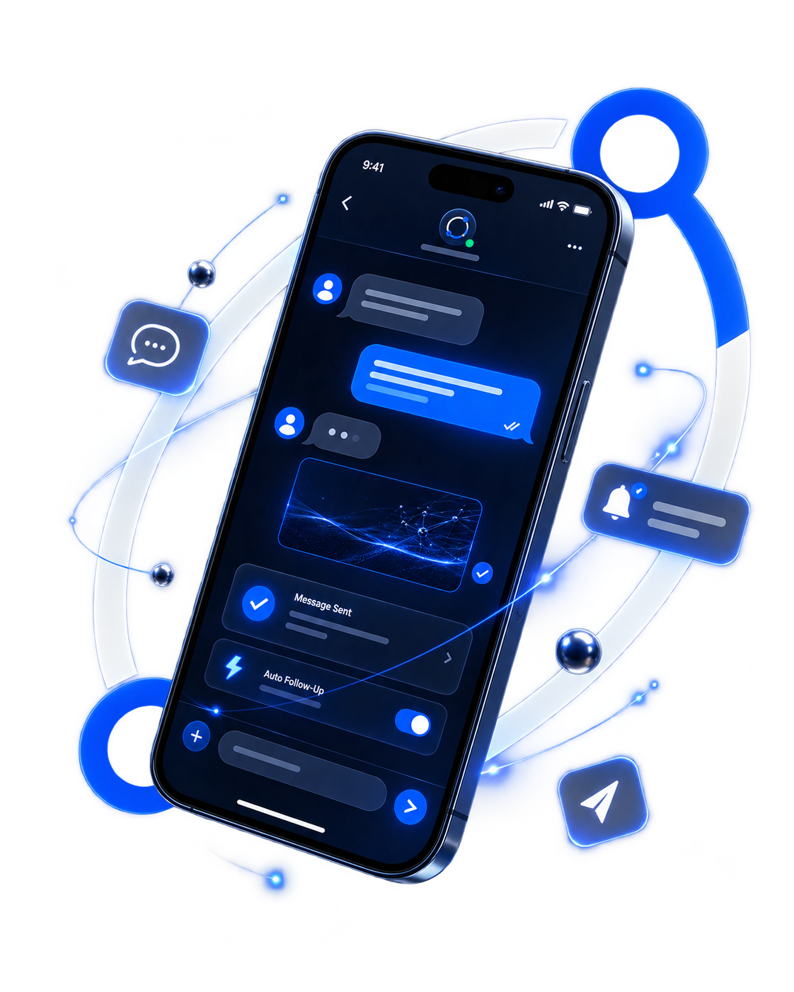 OmniSystemIO business messaging interface on a smartphone